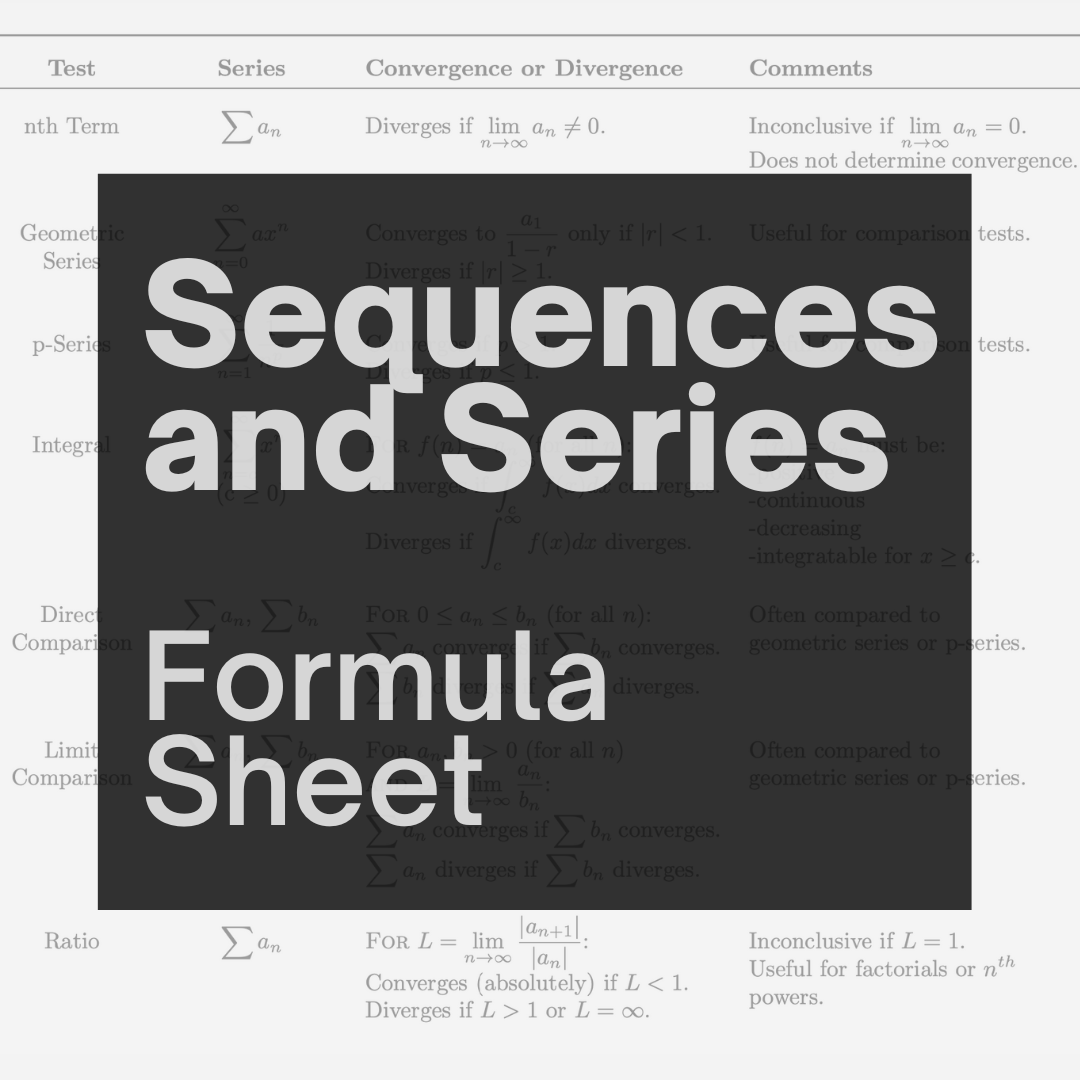 Sequences and Series (Formula Sheet)